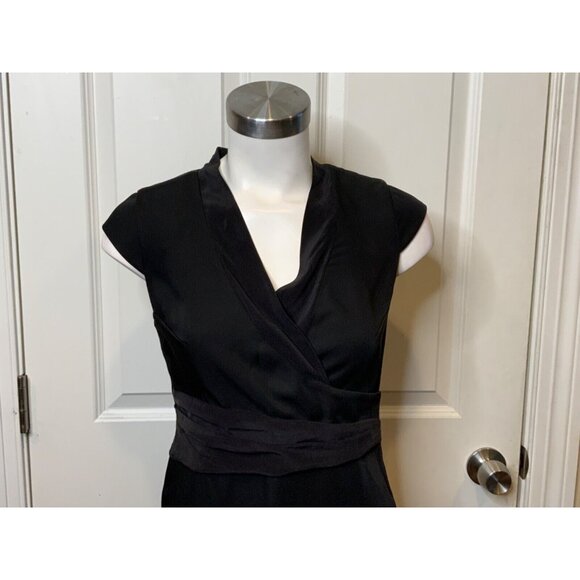 ALLSAINTS Codia Black Silk Trim V-Neck Sheath Dress, Size 4, NWT! - Picture 2 of 7